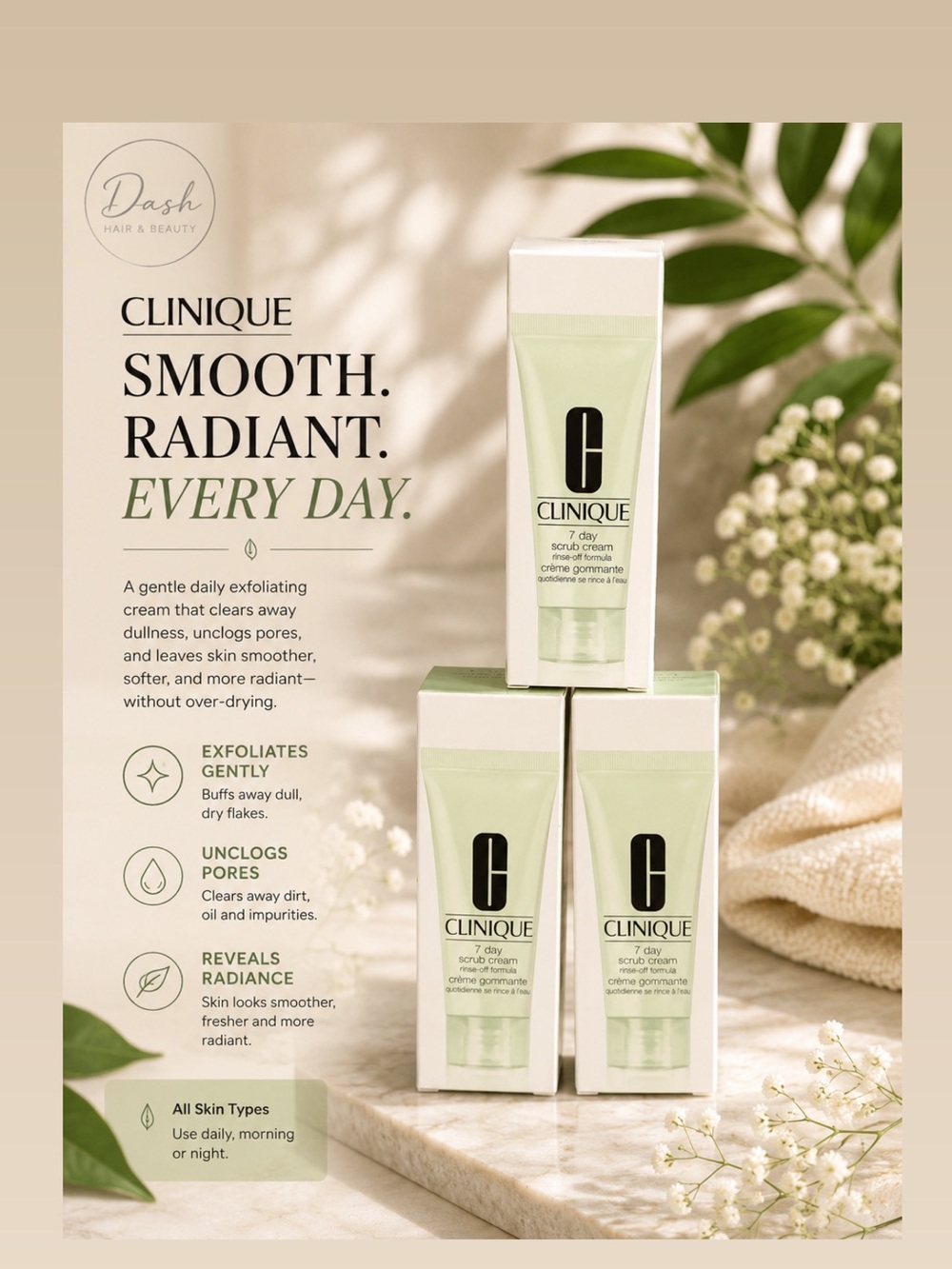 Clinique Light Green Tube (1) - Smooth Radiant Daily Scrub